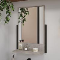 Kit Gabinete Para Banheiro Com Lavatório E Espelho Metalo MDF Metalon Cimento MGM Móveis 60com - 3