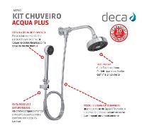 Kit 3 Chuveiro Acqua Plus Com Desviador Universal E Ducha Max Cromada Deca - 5