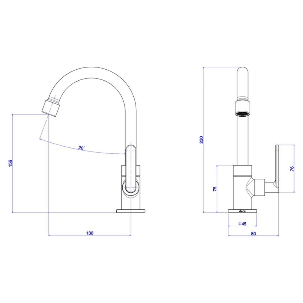 Torneira Para Lavatório De Mesa Flex Plus Bica Alta Cromado Deca - 6