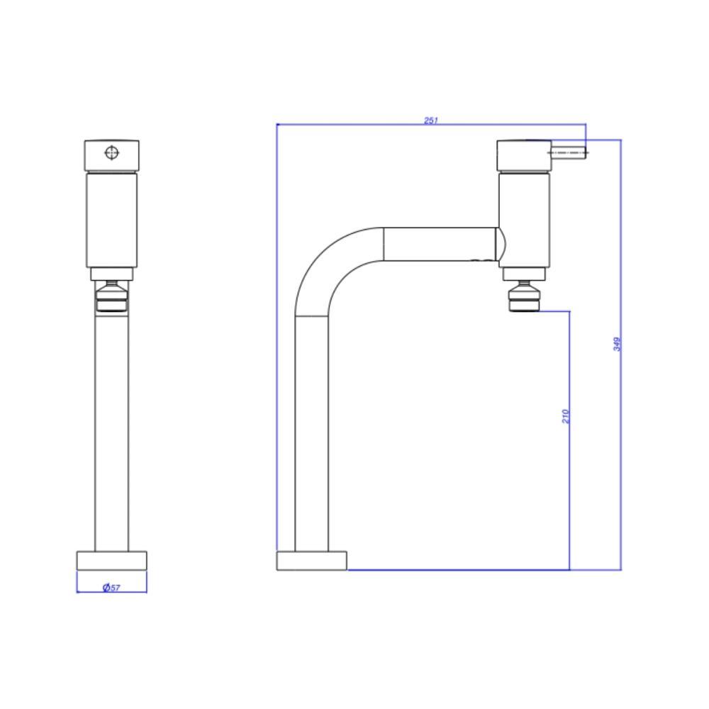 Misturador Monocomando Para Cozinha De Mesa Link Bica Alta Cromado Deca - 5