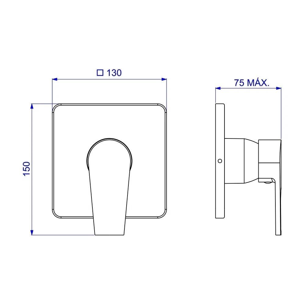 Acabamento Misturador Monocomando Para Ducha Higiênica Level Alta E Baixa Pressão Cromado Deca - 4
