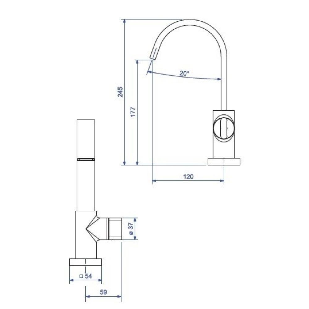 Torneira De Mesa Para Lavatório Polo Bica Alta 1198 Cromada Deca - 5