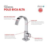 Torneira De Mesa Para Lavatório Polo Bica Alta 1198 Cromada Deca