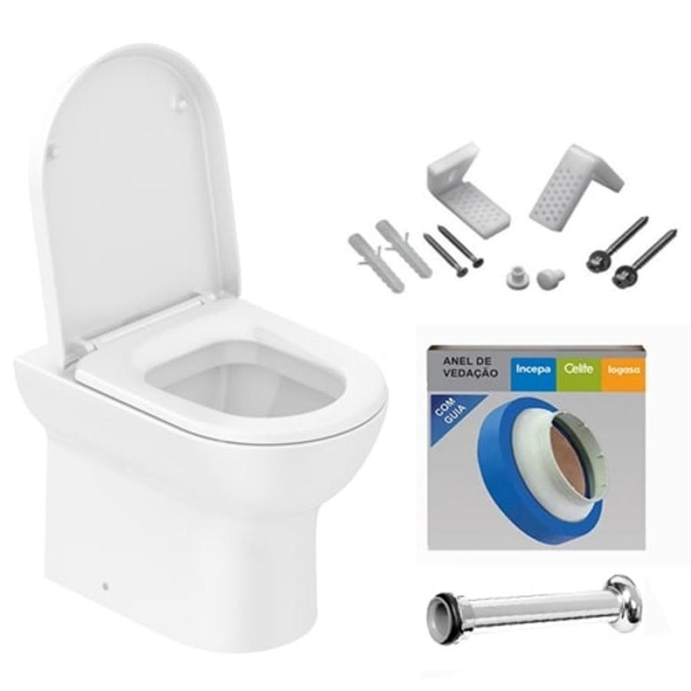 Kit Vaso Sanitário Convencional Com Assento Polipropileno E Itens de Instalação Nexo Branco Roca - 3