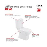 Kit Vaso Sanitário Convencional Com Assento Polipropileno E Itens de Instalação Nexo Branco Roca - 6