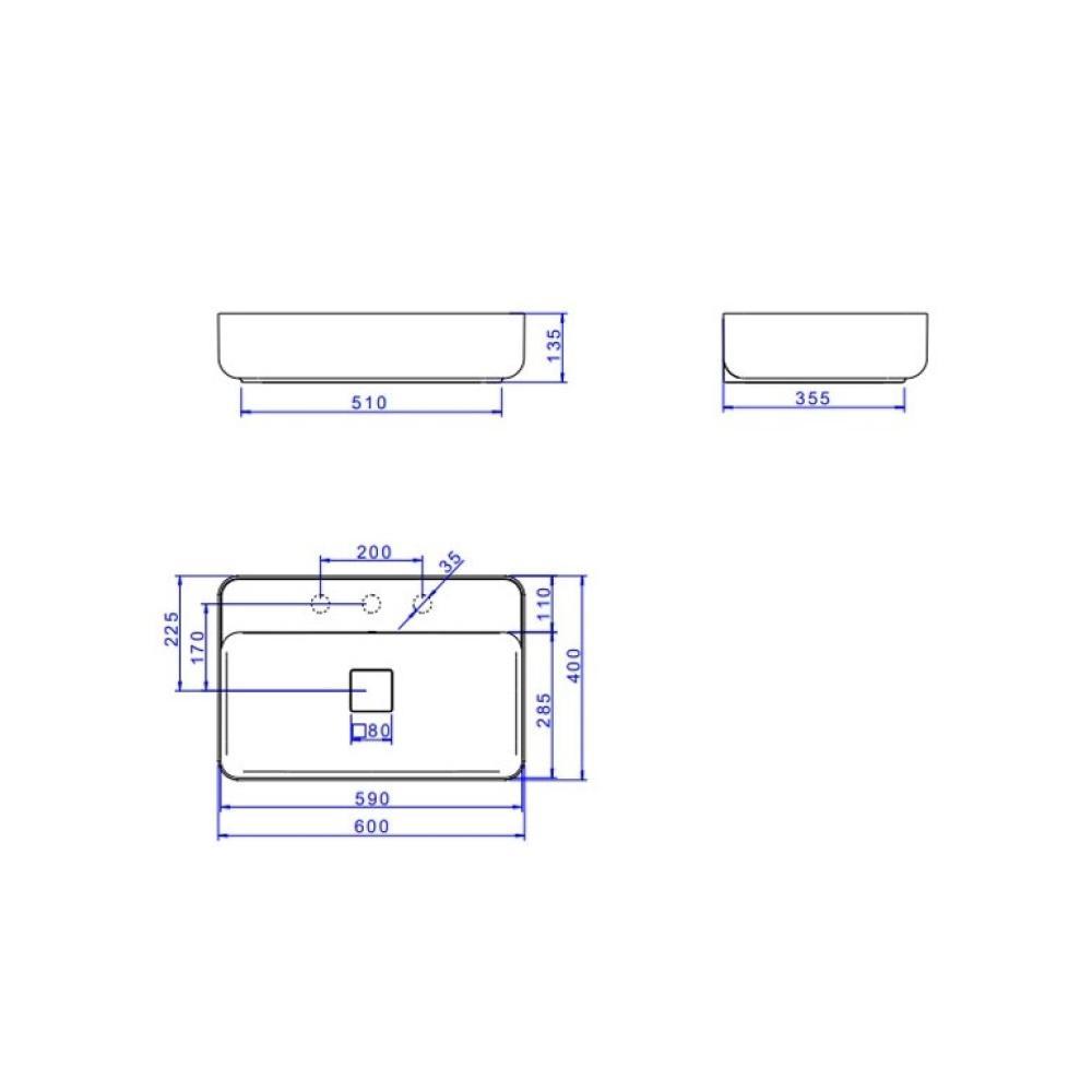 Cuba De Apoio Retangular Com Mesa Slim Branco Deca 60cm - 6