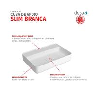 Cuba De Apoio Retangular Com Mesa Slim Branco Deca 60cm - 5