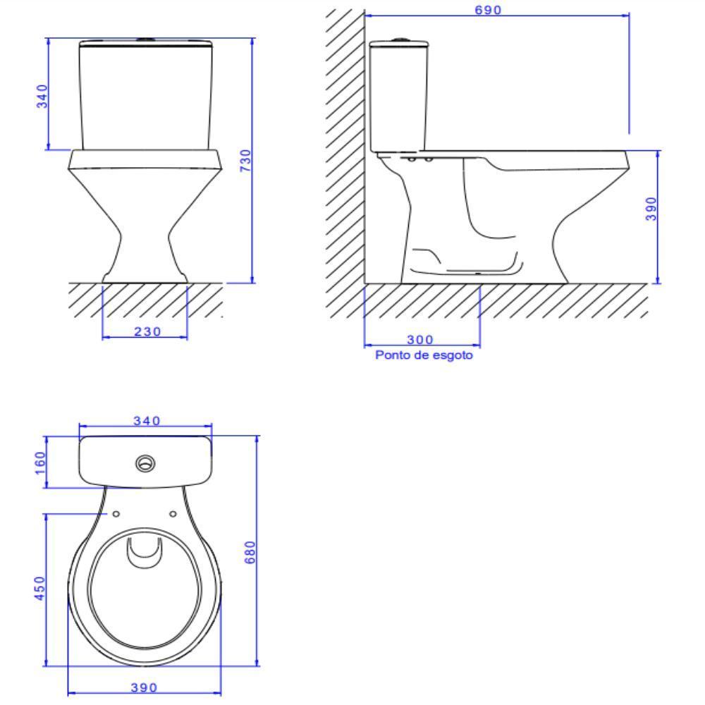 Kit Vaso Sanitário Com Caixa Acoplada Assento Sanitário Assento Sanitário E Componentes De Instalação Ravena Branco Deca - 6