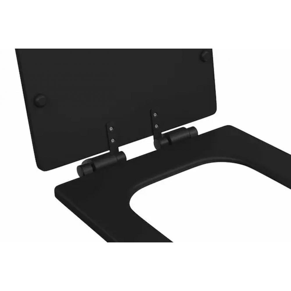 Assento Sanitário Em Poliéster Monocromático Axis Ébano Fosco Deca - 4