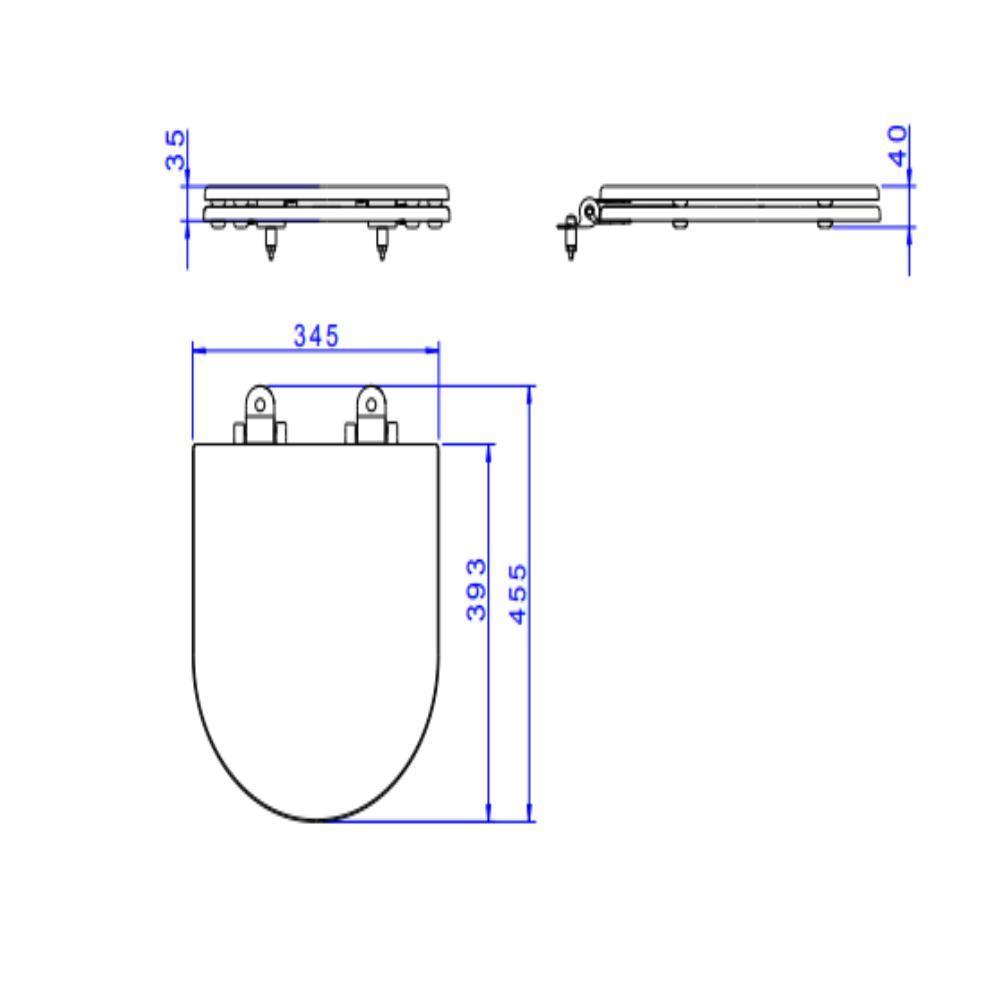 Assento Sanitário Em Poliéster Monocromático Axis Ébano Fosco Deca - 5