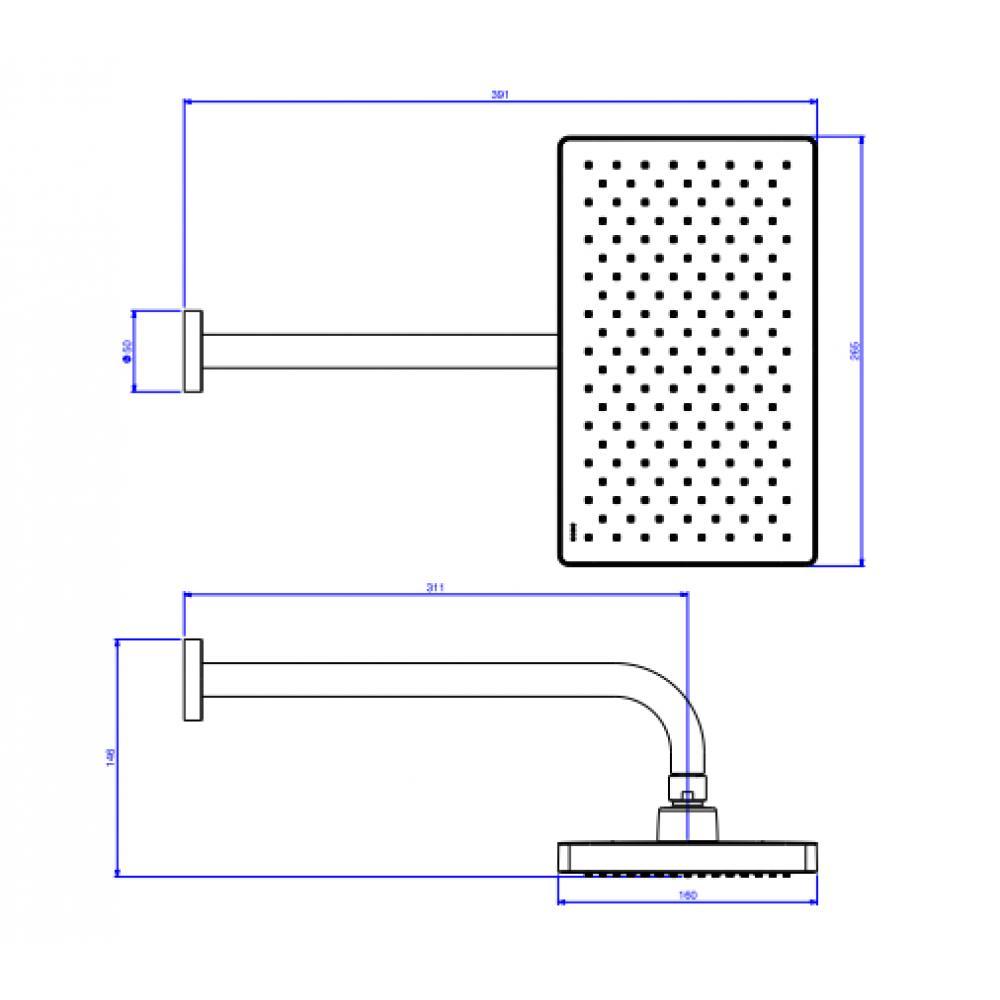 Chuveiro Retangular Para Parede Cromado Deca - 3