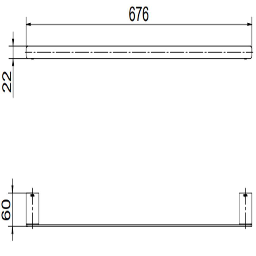 Porta-toalhas Bastão Flat Grafite Polido Docol - 2