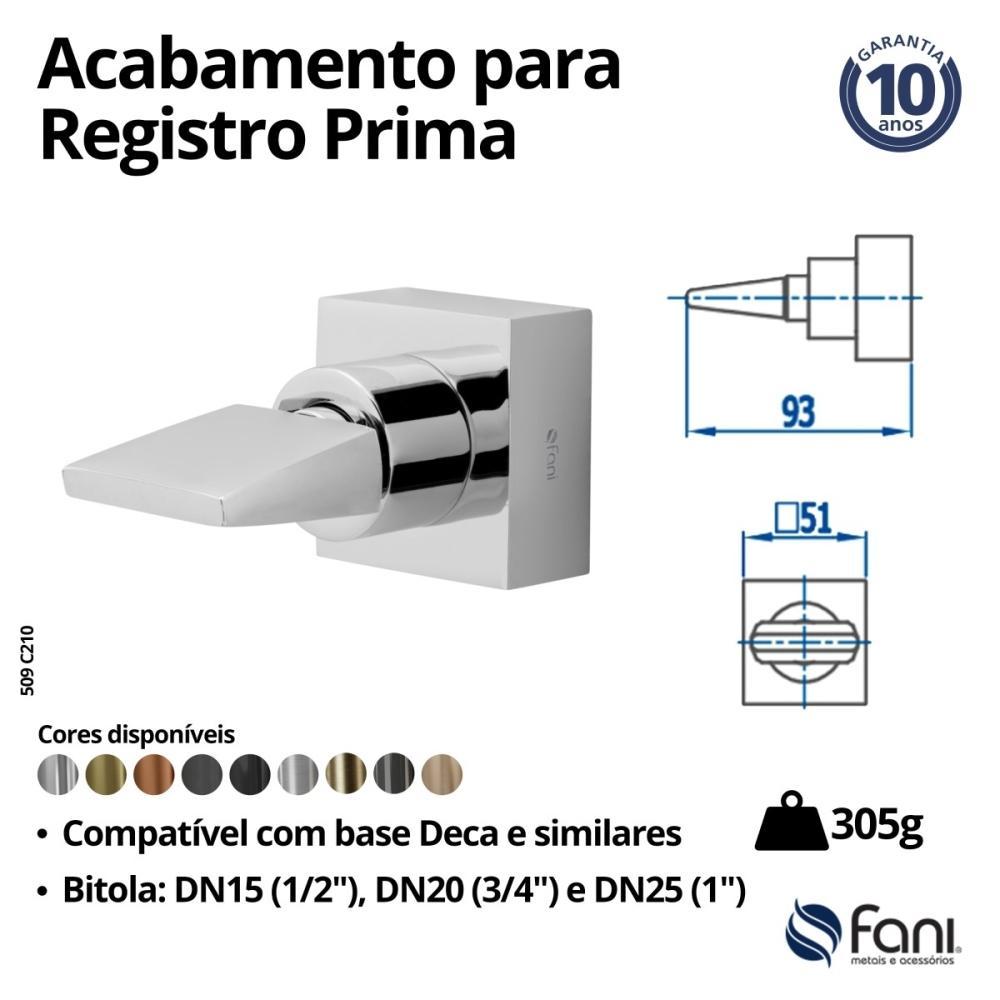 Acabamento Para Registro Prima 3/4" Base Deca/Similares D'Oro Vecchio Fani  - 4