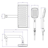 Chuveiro Quadrado De Parede Com Desviador Multijatos Flex Max Black Matte Deca - 3