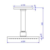 Chuveiro De Teto Retangular Com Tubo Flex Max Black Matte - 2