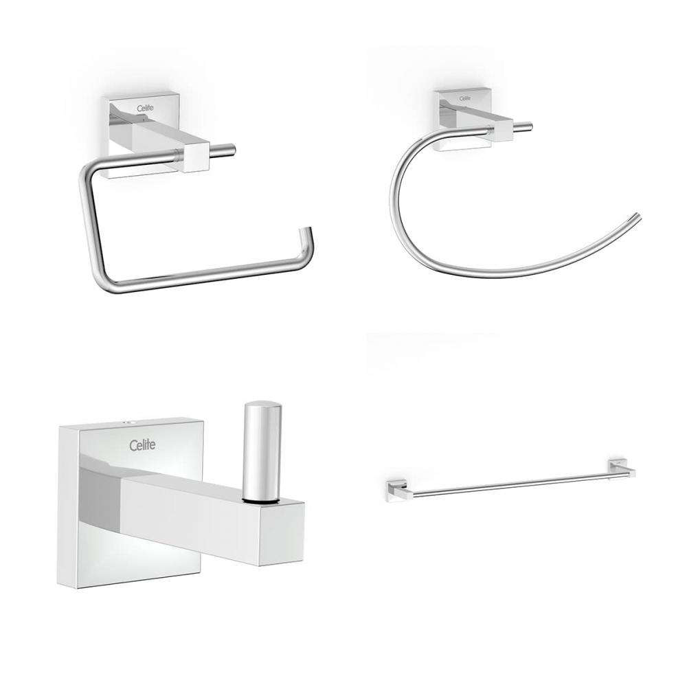 Kit Acessorios Com 4 Peças New Elite Cromado Celite - 1