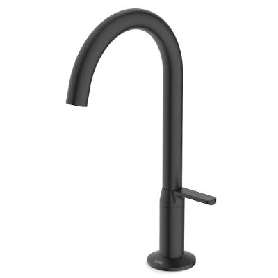 Torneira Para Lavatório De Mesa Bica Baixa Design Preto Matte Celite
