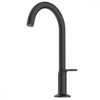 Torneira Para Lavatório De Mesa Bica Baixa Design Preto Matte Celite - 3