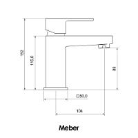 Misturador Monocomando de Mesa para Lavatório Bica Baixa Axiom Slim 2875 52 Preto Matte Meber - 2