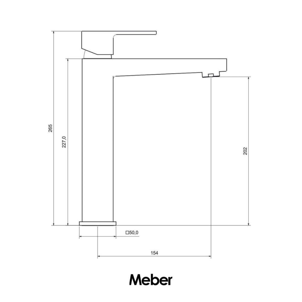 Misturador Monocomando de Mesa para Lavatório Bica Alta Axiom Slim 2879 52 Preto Matte Meber - 2