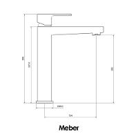 Misturador Monocomando de Mesa para Lavatório Bica Alta Axiom Slim 2879 52 Preto Matte Meber - 2