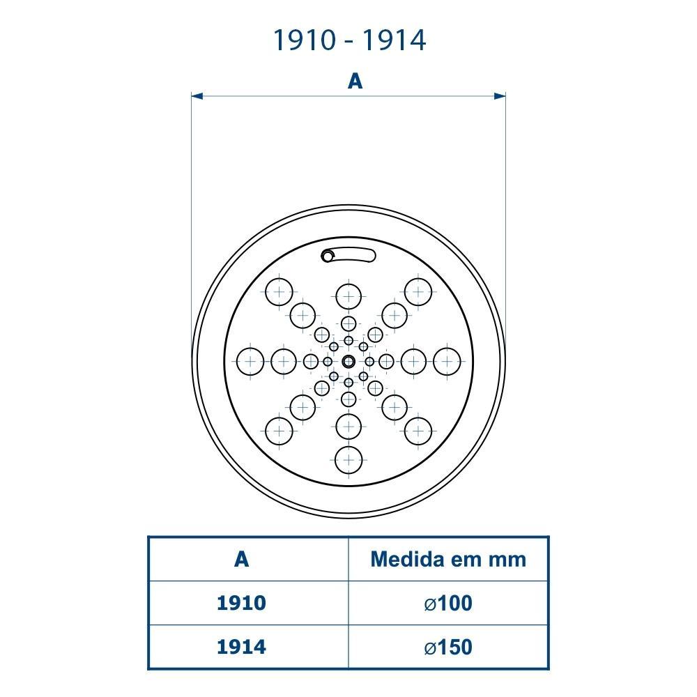 Grelha Redonda  Com Fecho Sem Caixilho Inox Fani - 2