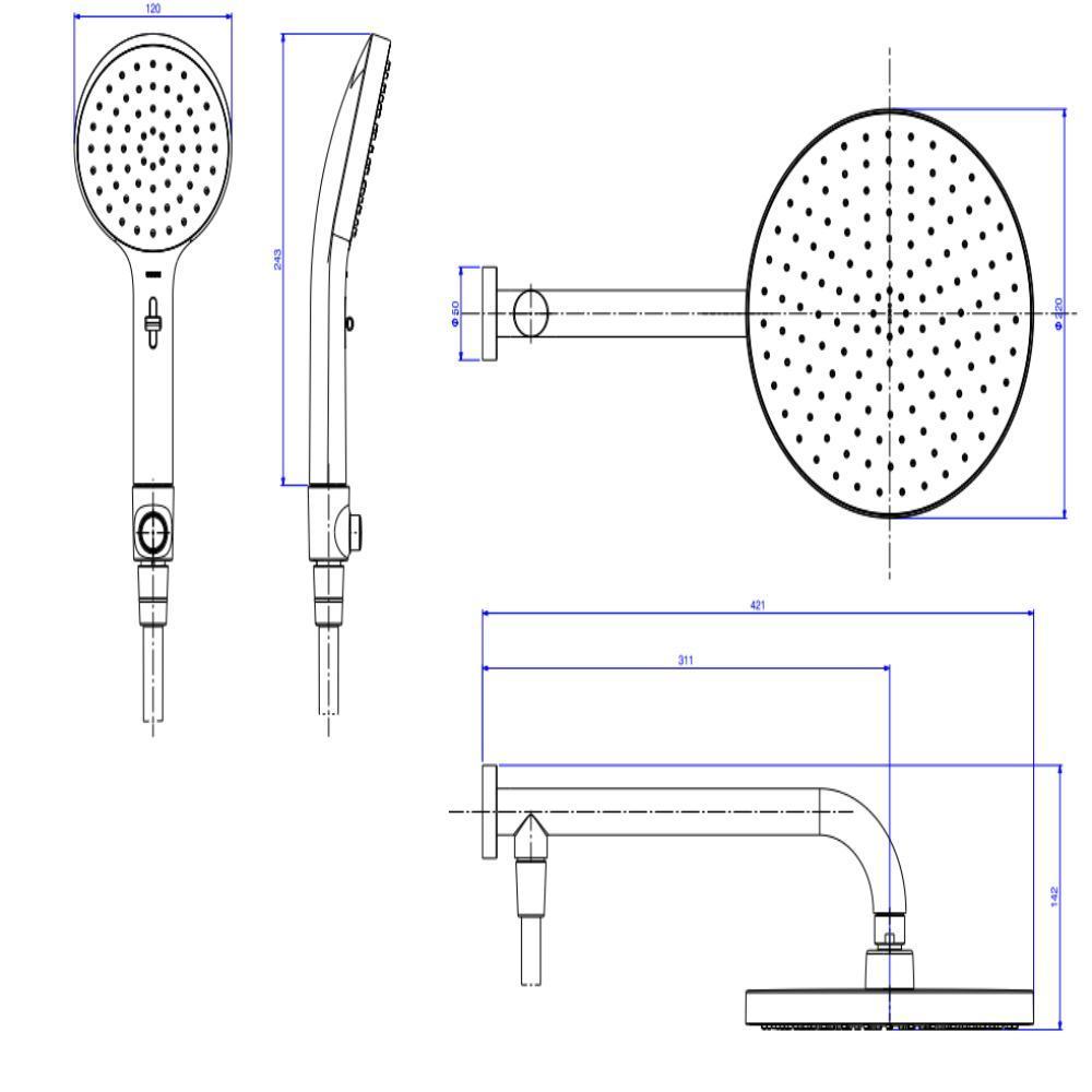Chuveiro De Parede Redondo Com Desviador Deca 22cm - 3