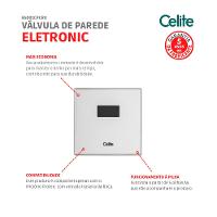 Válvula De Parede Para Mictório Embutida E-Eletronic Cromado Celite - 3