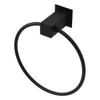 Porta Toalha Argola Bella 220 4500 Preto Fosco Fani - 1