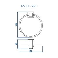 Porta Toalha Argola Bella 220 4500 Preto Fosco Fani - 2