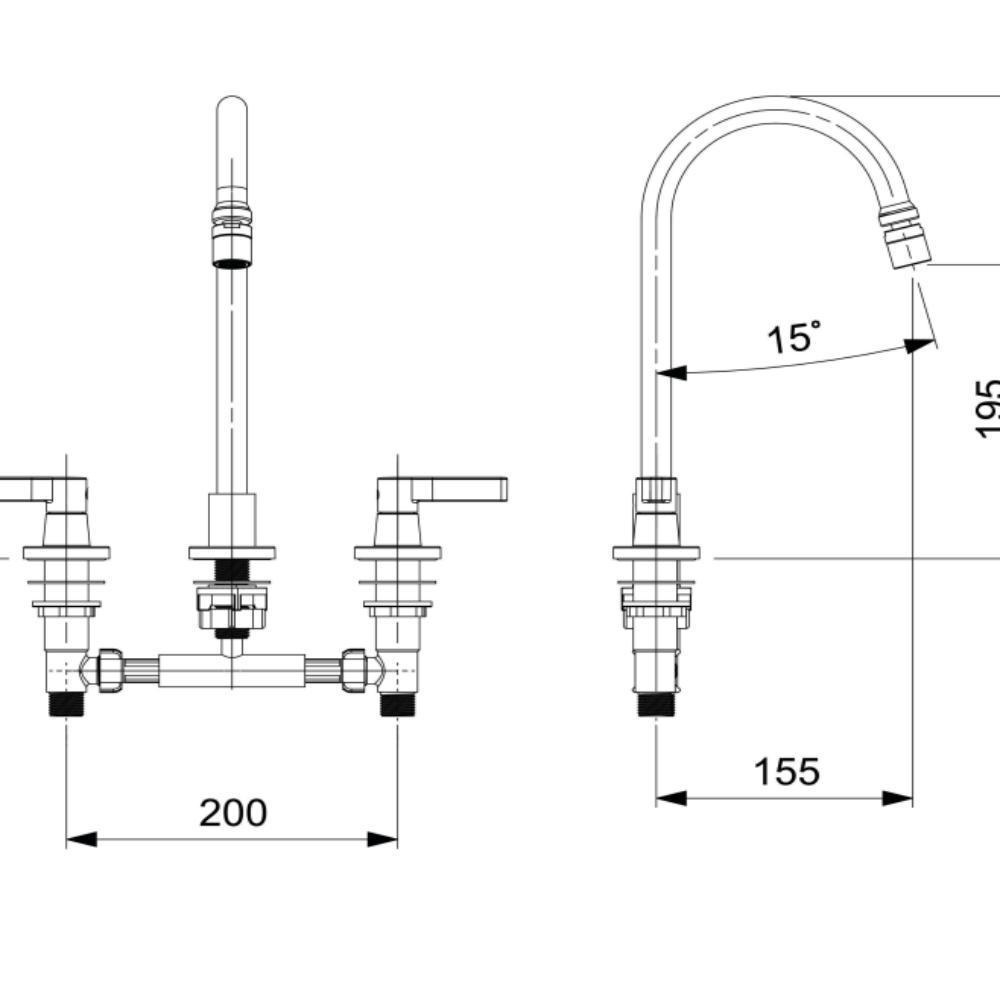 Misturador Para Cozinha De Mesa Bica Media Lix Cromado Celite - 4