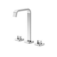 Misturador Lavatório De Mesa Com 3 Furos Bica Alta Com Válvula Virtus Cromado Roca - 1