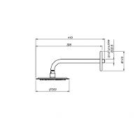 Ducha De Parede Verve 64 Com Cano Cromado Meber 30cm - 2