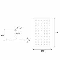 Chuveiro Com Braço Teto 360x240 Rainsense Cromado Roca - 3