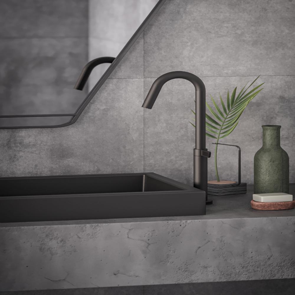 Torneira De Mesa Para Lavatório  Bica Alta Logic Preto Mate Roca - 4