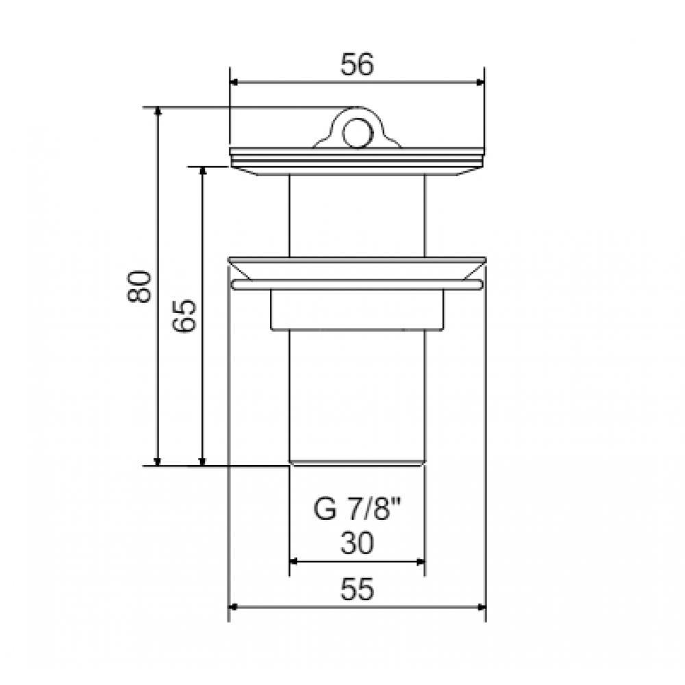 Válvula Para Lavatório Sem Ladrão 1601 C 7/8 Abs Sp Meber - 2
