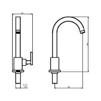 Torneira Para Lavatório De Mesa 1190 35 1/4v Cobre Matte Meber - 2