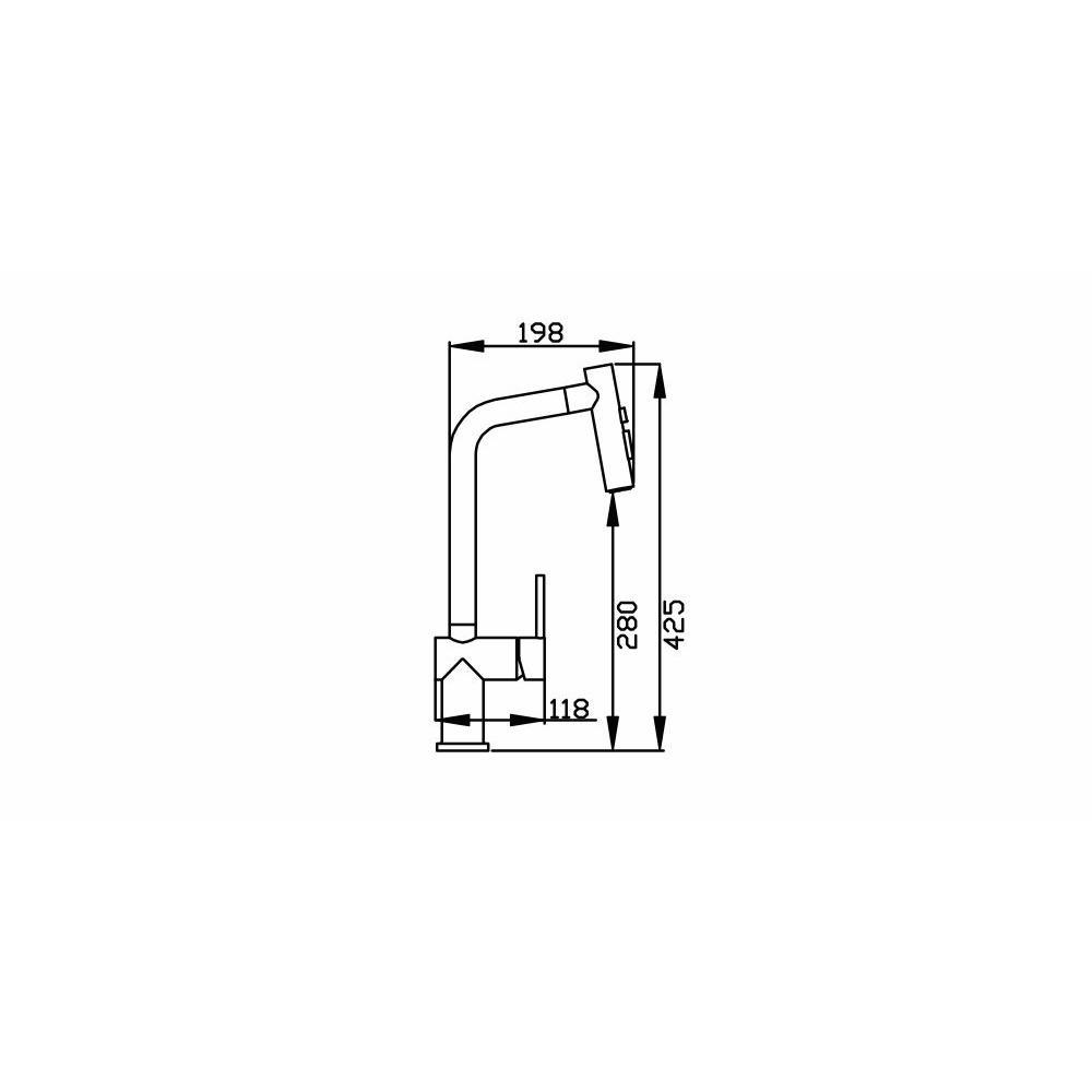 Misturador Monocomando para Cozinha de Mesa Bica Alta 500 Black Matte Debacco - 2
