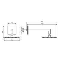 Chuveiro De Parede Cano Cubit C65 Cromado Meber 30cm - 2