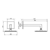 Chuveiro De Parede Cano Cubit C65 Preto Matte Meber 30cm - 2