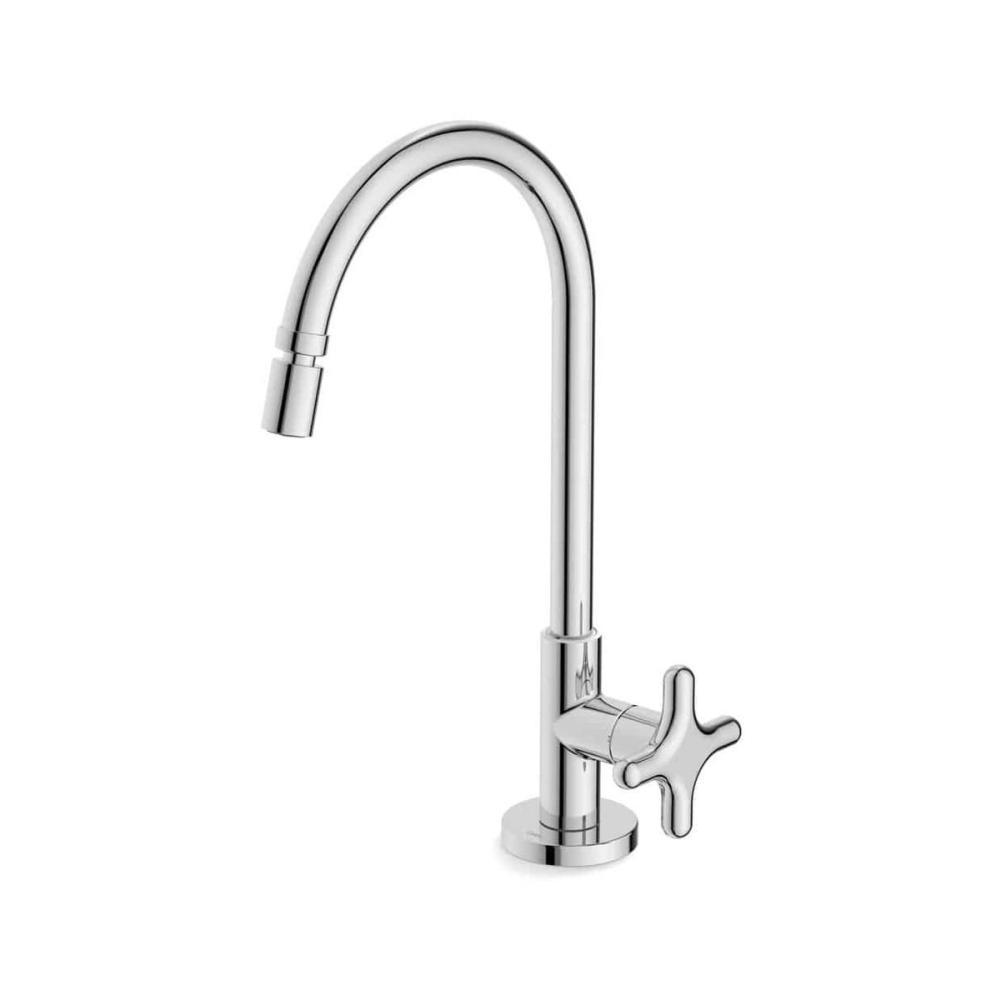 Torneira De Mesa Para Cozinha Bica Media Cross Cromado Celite  - 1