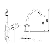 Torneira De Mesa Para Cozinha Bica Media Cross Cromado Celite  - 4