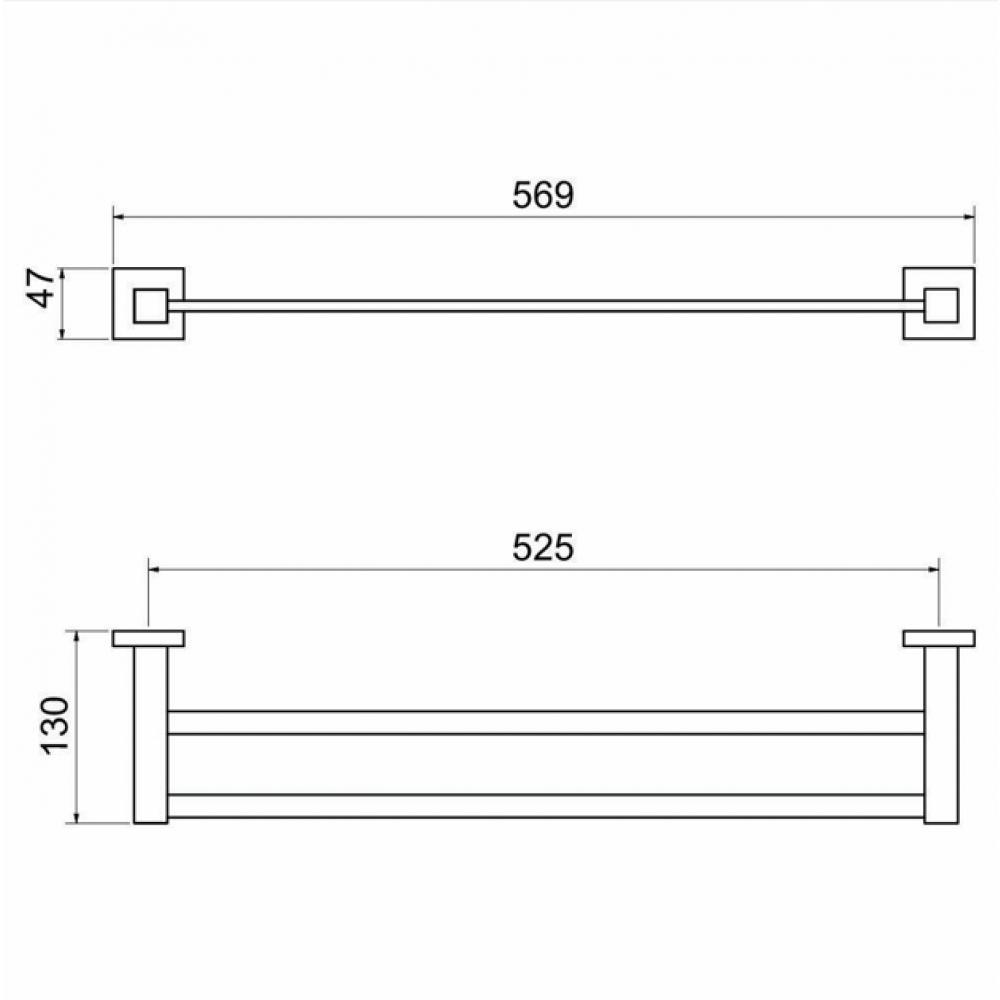 Toalheiro Linear Duplo C 34 Preto Matte Meber - 2