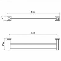 Toalheiro Linear Duplo C 34 Preto Matte Meber - 2