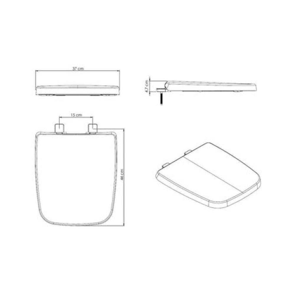 Assento Sanitário Original Termofixo Soft Close Boss Matte Black Incepa - 4