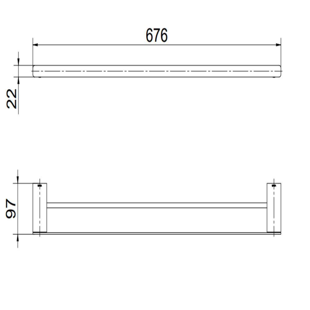 Porta Toalha Duplo Flat Cobre Escovado Docol - 2