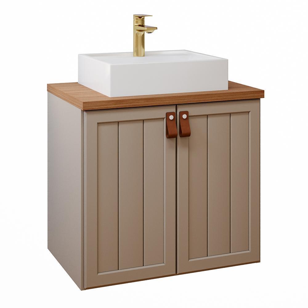 Gabinete Para Banheiro Com Lavatório Alure Cappuccino Freijo MGM Moveis 61,3cm - 1