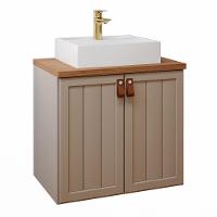 Gabinete Para Banheiro Com Lavatório Alure Cappuccino Freijo MGM Moveis 61,3cm - 1