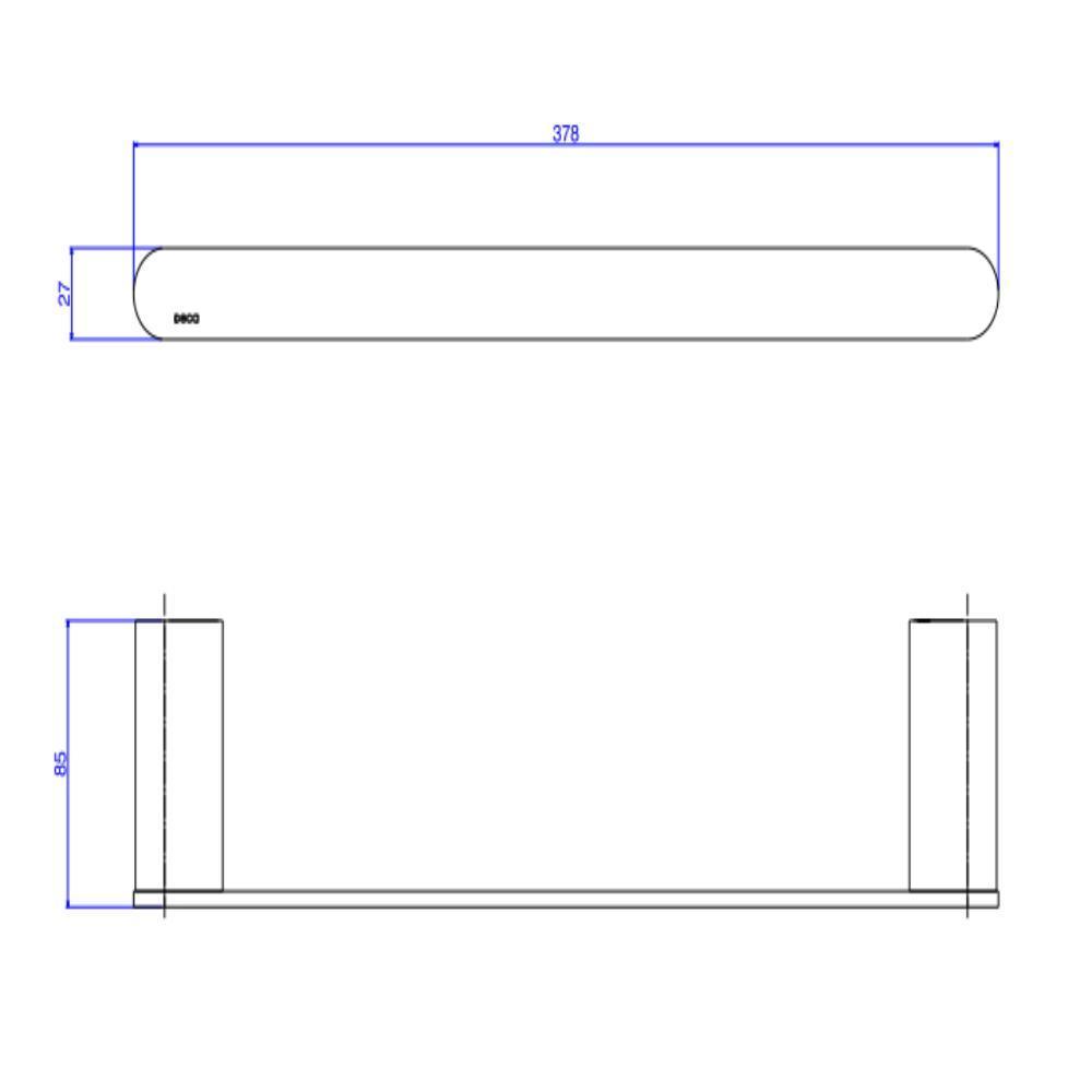 Toalheiro Versa Black Noir Deca 30cm - 2