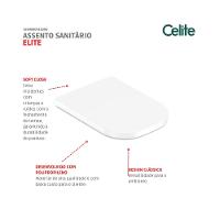 Assento Sanitário Amortecido Elite Branco Celite - 3
